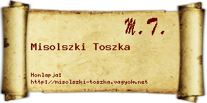 Misolszki Toszka névjegykártya